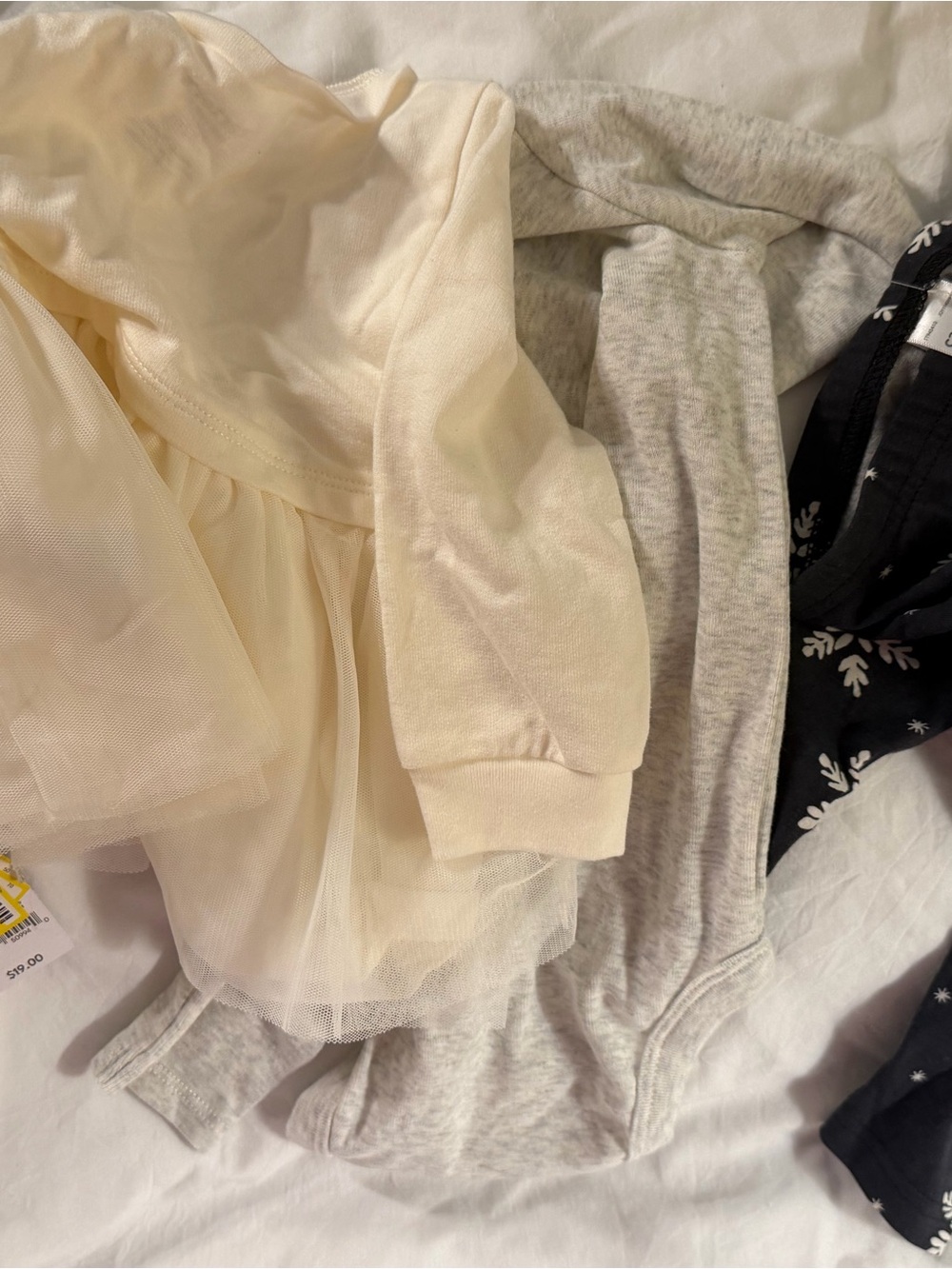 Carter's Navy Snowflake Leggings with Cream Tulle Top & Gray Bodysuit - Picture 7 of 7